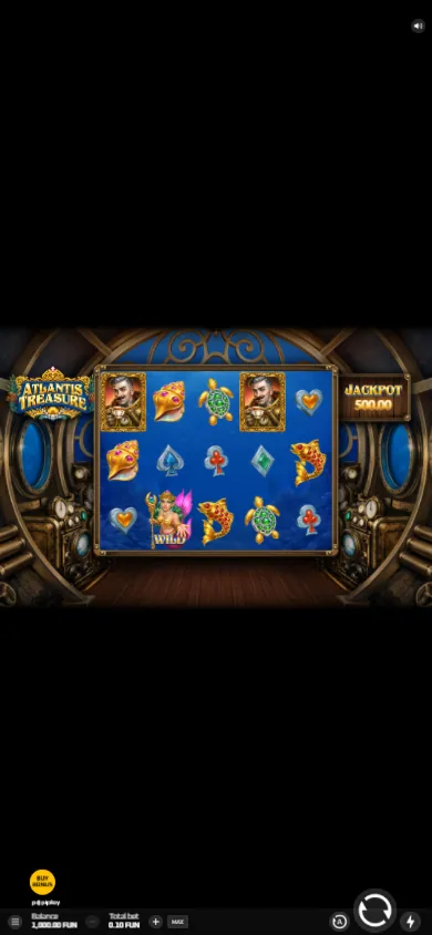 Atlantis Treasure portrait mobile layout with compact 5x3 reels